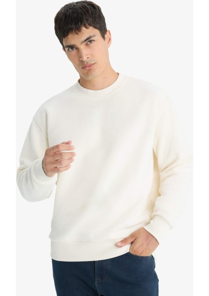 Relax Fit Bisiklet Yaka Polar Sweatshirt F3685AX25WN modelleri