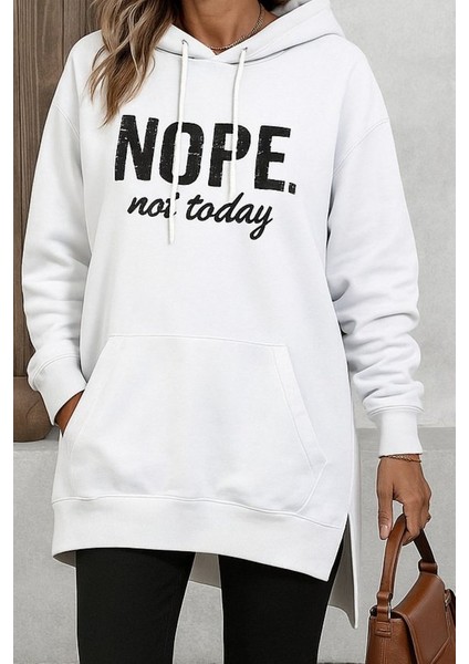 Kadın Uzun Kollu Kapşonlu Bağcıklı Viskon Iki Iplik Sweat fiyatları