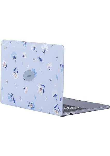 Macbook Pro Kılıf 16 Inç FLOWER04 (Touchbarlı 2019 Yılı Üretimi) A2141 ile Uyumlu Açık Mavi modelleri