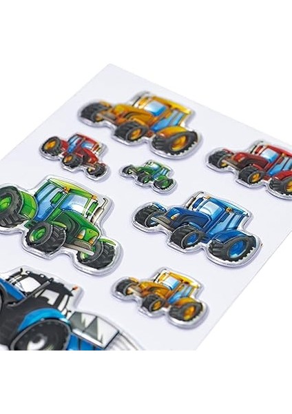 15738 Çıkartma Çocuklar Için, Traktör Yarışı (8 Çıkartma, Plastik, Kabartmalı) Kendinden Yapışkanlı, Kalıcı Yapışan Motif Etiket, Kızlar ve Erkekler Için Renkli fırsatları