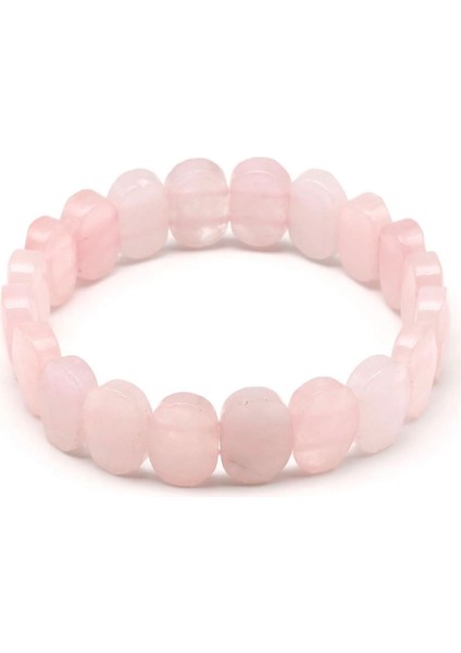Pembe Kuvars Doğal Taş Roleks Bileklik 10 x 14 mm Özel Kesim