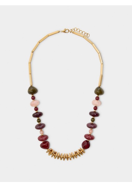 Çok Renkli Boncuklu Kısa Kolye