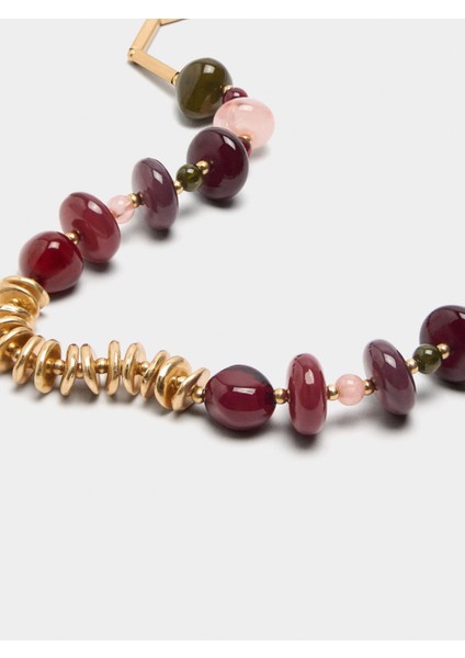 Çok Renkli Boncuklu Kısa Kolye fiyatları