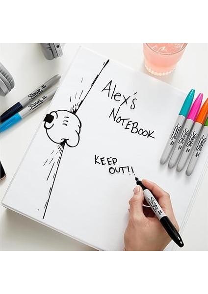 Sharpie Fine Permanent Markör, Yuvarlak Uç - Siyah fırsatları