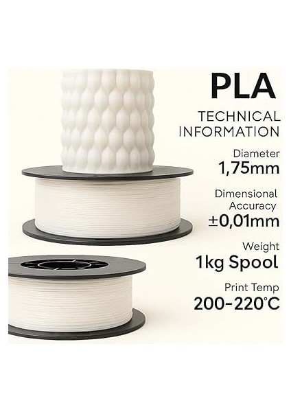 Pla+ Filament 1.75MM 1 kg - Soft Beyaz fiyatları