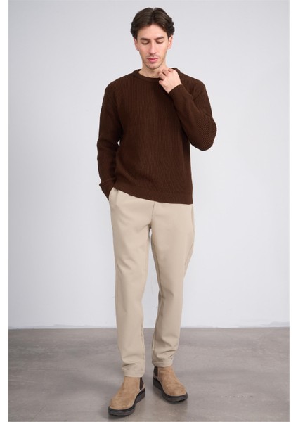 Çetinkaya Mentality 5293 Bisiklet Yaka 2/35 Akrilik Triko Kahve modelleri