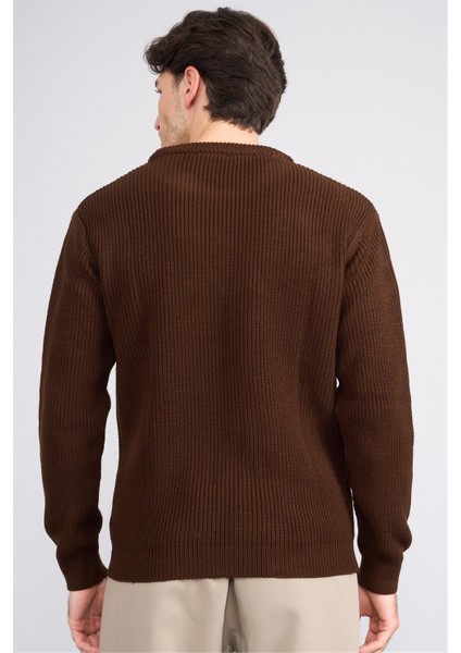 Çetinkaya Mentality 5293 Bisiklet Yaka 2/35 Akrilik Triko Kahve