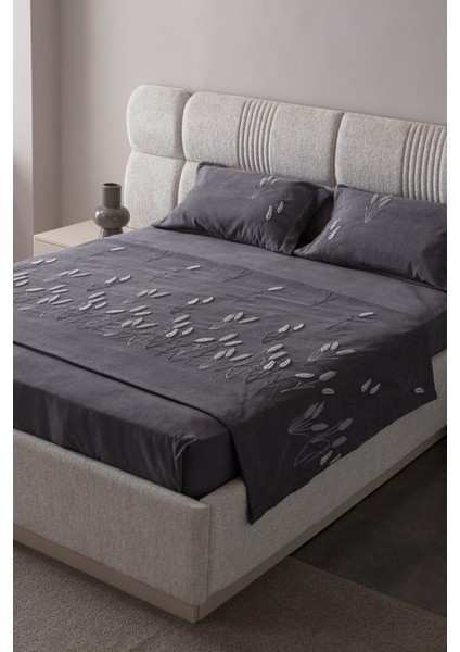 Willow Breeze Şönil Kumaş Nakışlı Yatak Örtüsü Seti – 240X260 cm Çift Kişilik, Buğday ve Çiçek Desenli Punch Işlemeli Tasarım fırsatları