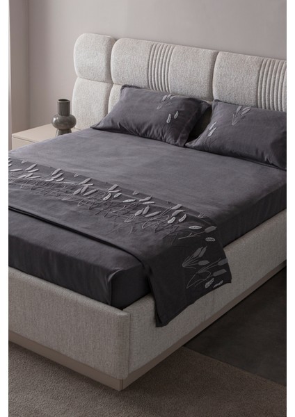 Willow Breeze Şönil Kumaş Nakışlı Yatak Örtüsü Seti – 240X260 cm Çift Kişilik, Buğday ve Çiçek Desenli Punch Işlemeli Tasarım indirimleri