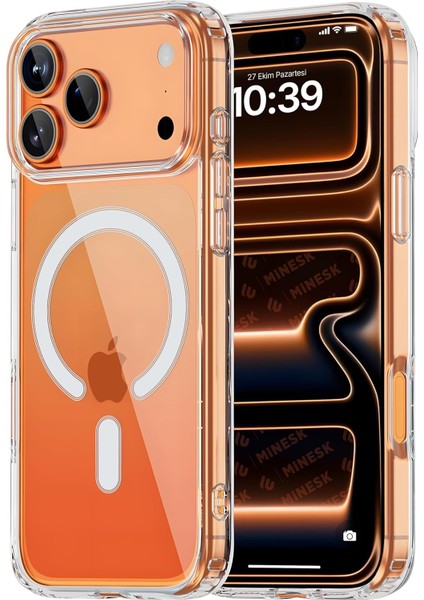 apple iPhone 17 Pro Uyumlu Magsafe Şarj Özellikli Şeffaf Sert Pc Sararmaz Telefon Kılıfı modelleri