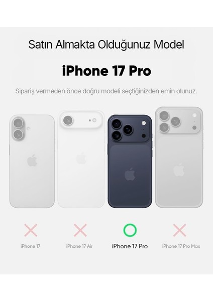 apple iPhone 17 Pro Uyumlu Magsafe Şarj Özellikli Şeffaf Sert Pc Sararmaz Telefon Kılıfı indirimleri