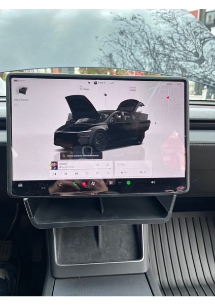 Tesla Model Y Juniper Için Uyumlu Ekran Altı ve Arkası Organizatör Seti Siyah indirimleri