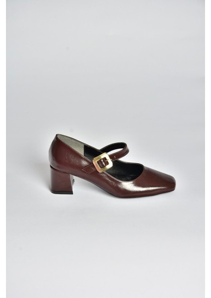 T820010360 Kahverengi Rustik Kalın Topuklu Kadın Ayakkabı indirimleri