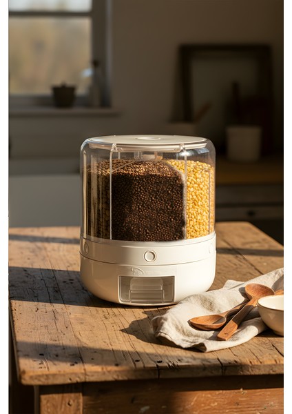 Zuri 6 Bölmeli Akıllı Tahıl ve Bakliyat Dispenseri - Kuru Gıda ve Bakliyat Saklama Kabı 6 Lt fiyatları