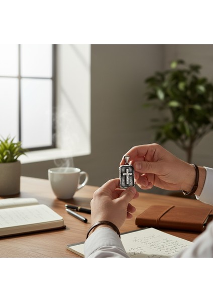 Dikdörtgen Çerçeveli Haç Çelik Kolye Ucu fiyatları