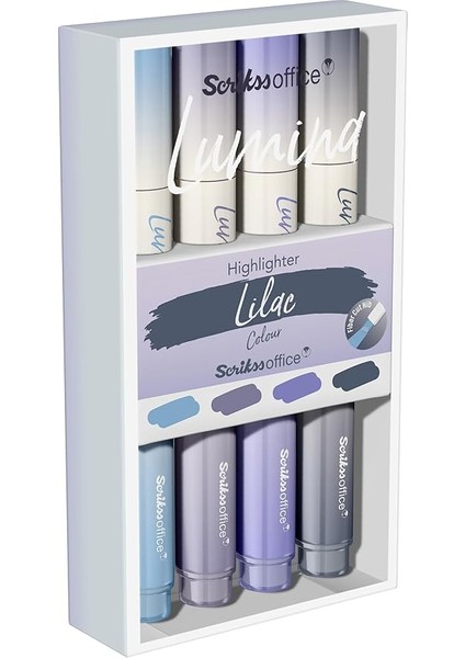 Lumina Fosforlu Kalem Lilac, 4'lü Set, Lilac