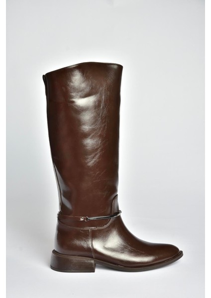 V312361060 Kahverengi Rustik Alçak Tabanlı Kadın Çizme indirimleri