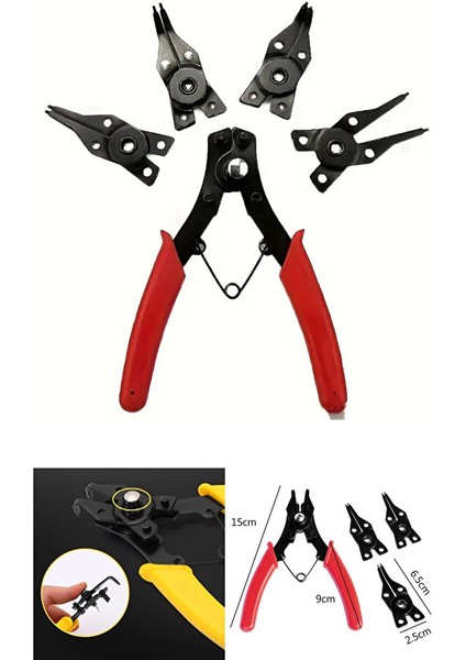 4 In 1 Segman Takımı Sekman Pense Seti 4 Parça Farklı Model Sekman Seti Circlip Pense Seti