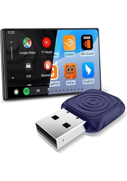 iPhone Için Mini Ultra Carplay Kablosuz Adaptör, Kablosuz Android Otomatik Adaptör, Kablolu Kablosuz Carplay ve Android Auto, Tak ve Çalıştır Kurulumu, 2016+ Otomobillerle Uyumlu
