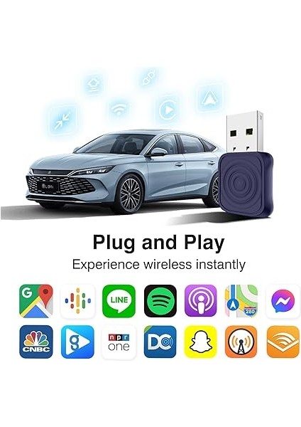iPhone Için Mini Ultra Carplay Kablosuz Adaptör, Kablosuz Android Otomatik Adaptör, Kablolu Kablosuz Carplay ve Android Auto, Tak ve Çalıştır Kurulumu, 2016+ Otomobillerle Uyumlu fiyatları