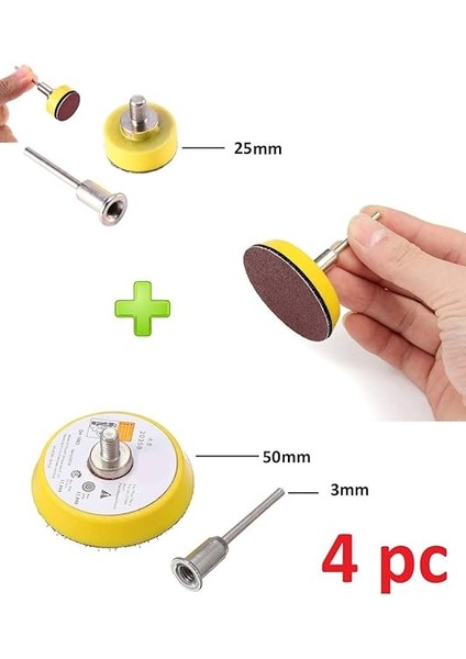 Dremel Tarzı Mini Kalıpcı Vız Vız Için 5cm ve 2.5cm Cırtlı Zımpara Pedi Zımpara Tabanı Seti 4 Parça fiyatları