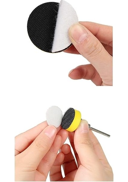 Dremel Tarzı Mini Kalıpcı Vız Vız Için 5cm ve 2.5cm Cırtlı Zımpara Pedi Zımpara Tabanı Seti 4 Parça indirimleri