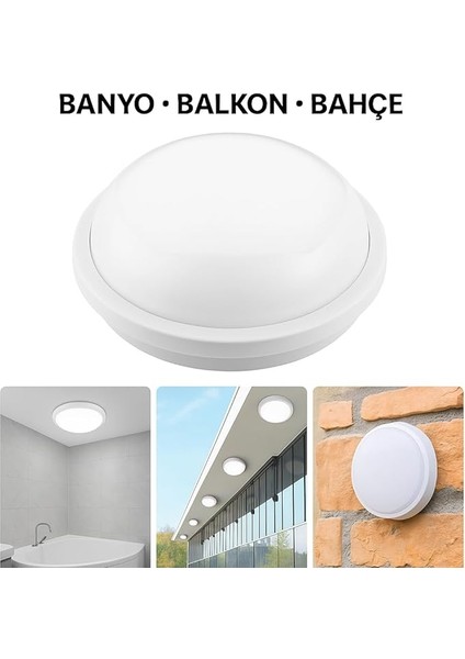 15W LED Beyaz Tavan Duvar Lambası IP65 Su Geçirmez | Beyaz Işık 6500K | 1500 Lümen | 220V | Banyo Bahçe Balkon Için Dış Mekan Aydınlatma | 120W Ampul Eşdeğeri fırsatları