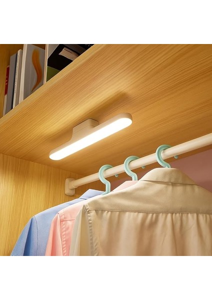 Mıknatıslı Kabin Makyaj Tıraş LED Işık USB Şarjlı Kablosuz Hero LED Lamba 30CM 5 Watt 32 Ledli (Beyaz) fırsatları