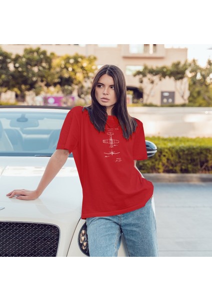 F4U Corsair Oversize Tişört - Kırmızı fiyatları