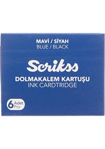 Kartuş Dolma Kartuşu 6'lı Blister 10'lu Paket Mavisiyah fiyatları