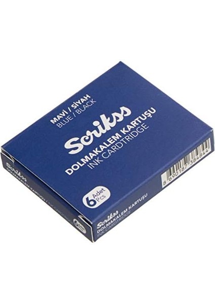 Kartuş Dolma Kartuşu 6'lı Blister 10'lu Paket Mavisiyah modelleri
