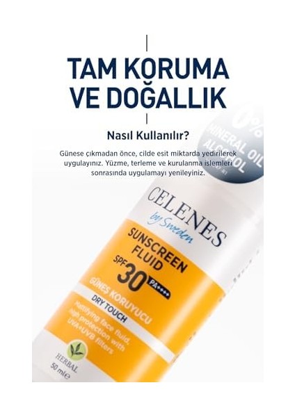 Celenes Dry Touch Yüksek Korumalı Yüz ve Dekolte Güneş Kremi, 30 Spf, 50 ml