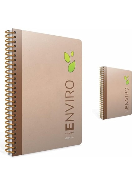 73589 Defter 17X24 Envıro Spiralli Kraft 100 Yaprak Kareli 1794