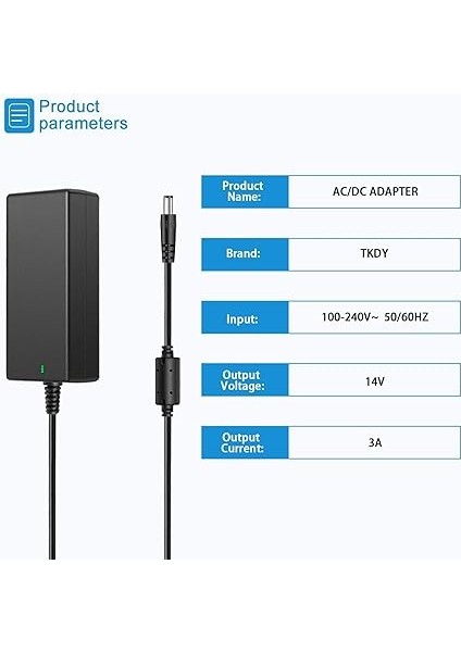 Samsung Monitör Için 14V Güç Kaynağı, 14V 3A 2.5A 2.14A 1.78A 42W Ac Dc Adaptör Samsung 15" 17" 18" 19" 20" 22" 23" 24" 27" Ekran Tft LED LCD Tv Monitör Için modelleri