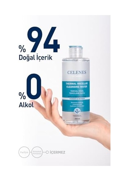 Celenes Thermal Misel Temizleme Suyu Kuru ve Hassas Ciltler (250 Ml)