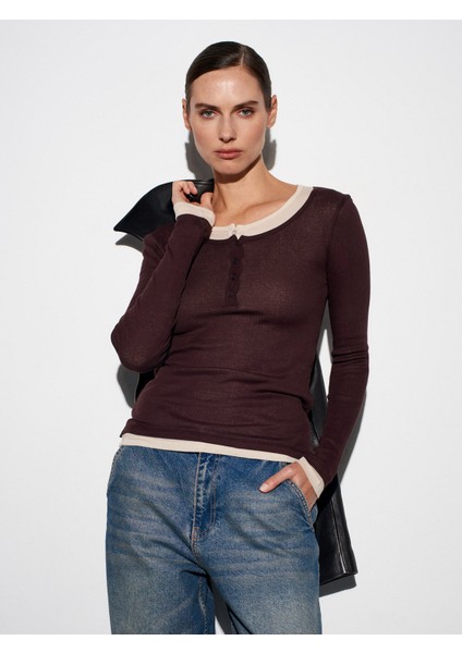 32169 %100 Pamuk Çift Katmanlı Top-Kahve