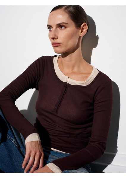 32169 %100 Pamuk Çift Katmanlı Top-Kahve modelleri