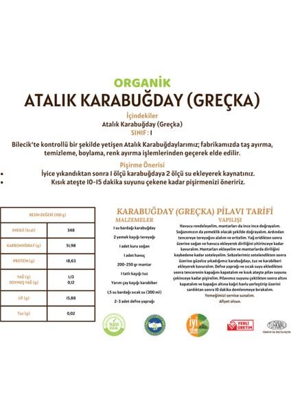 Atalık Karabuğday (Greçka) - 5 Kilo modelleri