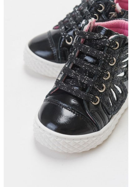 Kız Çocuk Siyah Hakiki Deri Suya Dayanıklı Anatomik Ilk Adım Bot