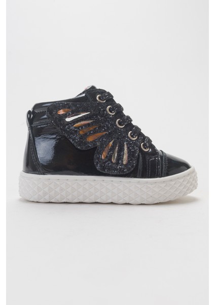 Kız Çocuk Siyah Hakiki Deri Suya Dayanıklı Anatomik Ilk Adım Bot