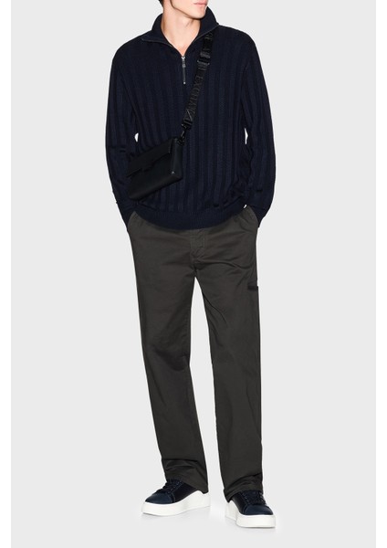 Yün Karışımlı Relaxed Fit Yarım Fermuarlı Dik Yaka Kazak Erkek Kazak XM001332 AF13776 UB101 fiyatları