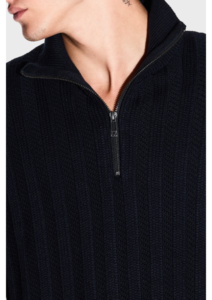 Yün Karışımlı Relaxed Fit Yarım Fermuarlı Dik Yaka Kazak Erkek Kazak XM001332 AF13776 UB101 fırsatları