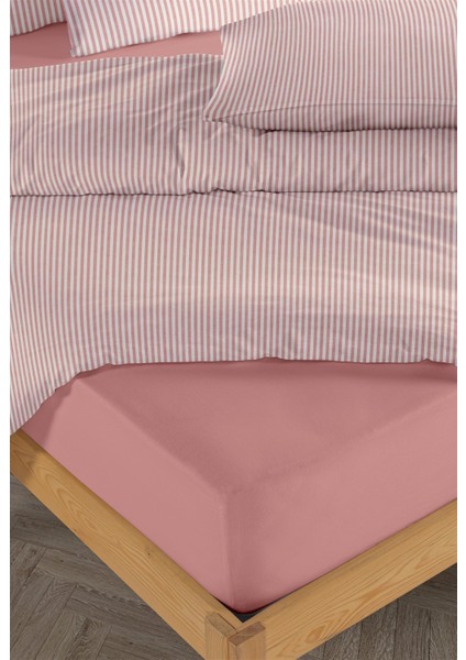 Striped %100 Pamuk Ranforce Yezra Kırmızı Ipliği Boyalı Nevresim Takımı Tek Kişilik - 160X220 cm modelleri