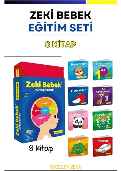Bebek Eğitim Seti (6-24 Ay Zeki Bebek Kütüphanesi) 8'li Set