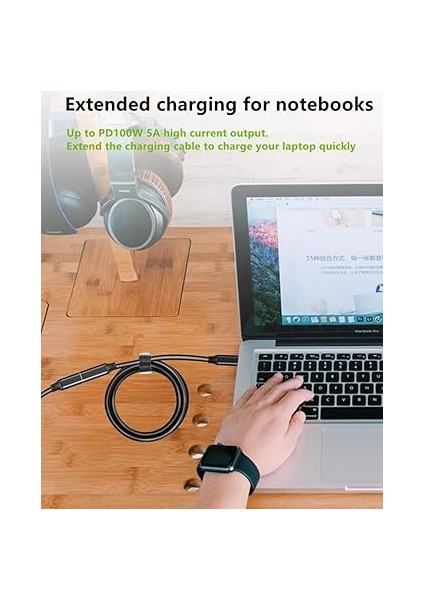 USB C Uzatma Kablosu, Type-C USB 3.2 Gen 2 (10GBPS) Erkek - Dişi Genişletici, 4K@60HZ Hızlı Şarj, Veri Aktarmak Için USB Type-C ile Uyumlu, Ses-Video Cihazlarını Şarj Etme-Siyah (5meter) fırsatları