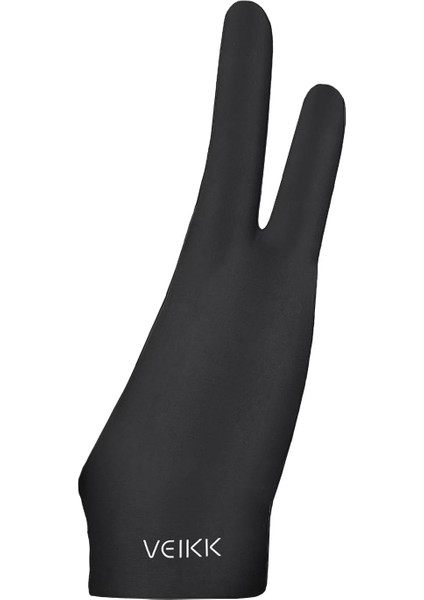 Çizim Tableti, Ipad, Çizim Için Sanatçı Eldiveni, Sağ El ve Sol El Için Iki Parmak Eldiven Serbest Boyut Siyah