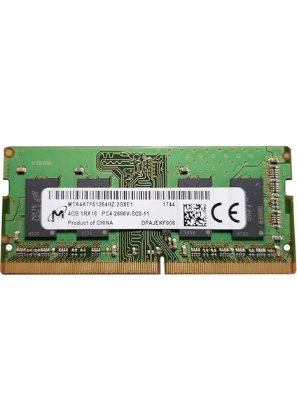 MTA4ATF51264HZ-2G6E1 4 GB Ddr4 Arabelleksiz, Non-Ecc Ram Modülü - Çok Renkli