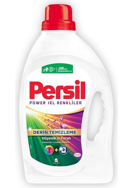 Power Jel Color Derin Temizleme Plus 26 Yıkama Renkliler Için Sıvı Çamaşır Deterjanı (1 x 1690 Ml)