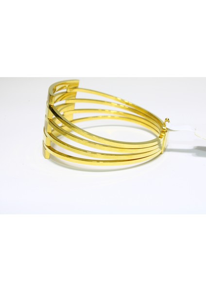 14 Ayar Altın 5 Sıralı Kaburga Kelepçe Bilezik 14.24 gr modelleri