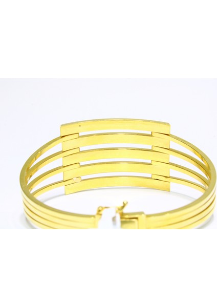 14 Ayar Altın 5 Sıralı Kaburga Kelepçe Bilezik 14.24 gr fırsatları